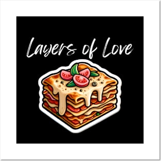 Lasagna Layers of Love T-Shirt Hoodie Sticker Mug Tote Gift etc. Posters and Art